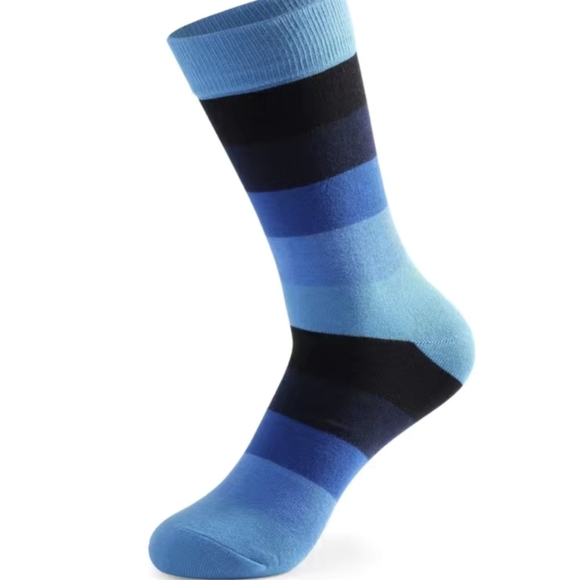 💐3 For $15💐🌈 Socks--Men's Striped Colorblock Dress Socks - Picture 5 of 6